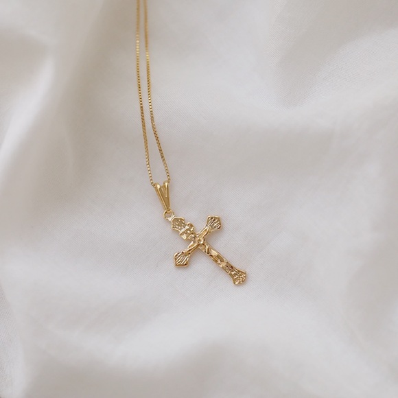 Crucifix Necklace | 18k Gold Filled - Picture 5 of 9